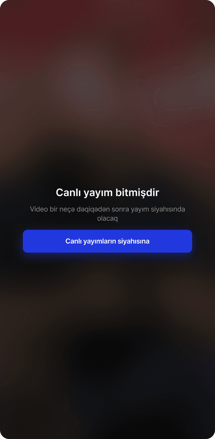 ShopStory x Samsung Azerbaijan: экран завершения прямого эфира на мобильном (Azeri локализация)